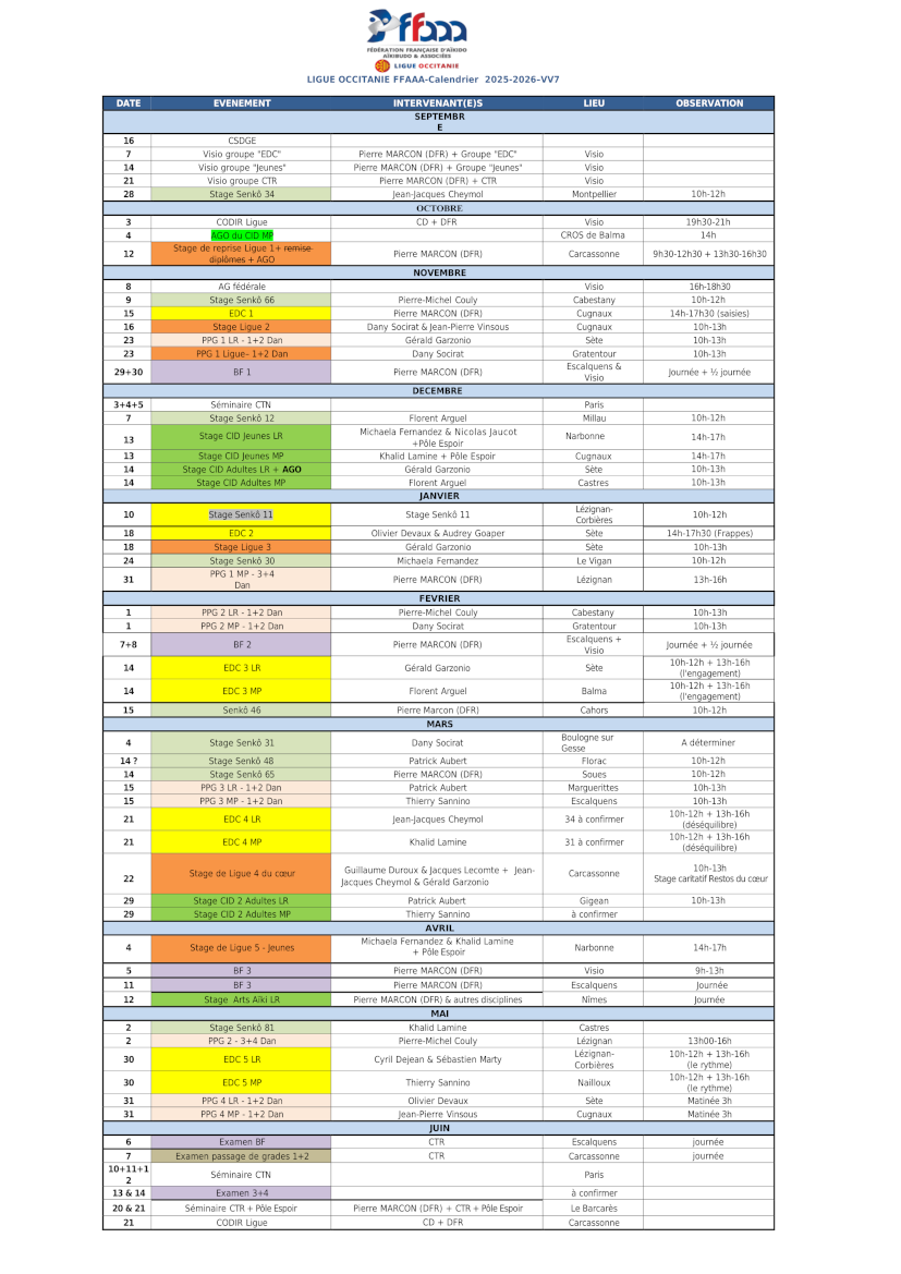 calendrier ligue Occitanie 2025 2026